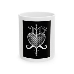 Heart and Sword Ceramic Mug - 11oz & 15oz, Unique Gift for Special Occasions