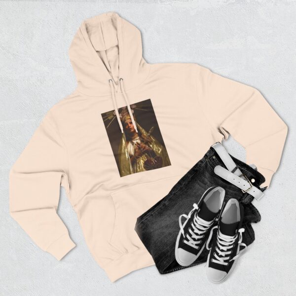 Cultural Art Fleece Hoodie with Three-Panel Design - Image 15