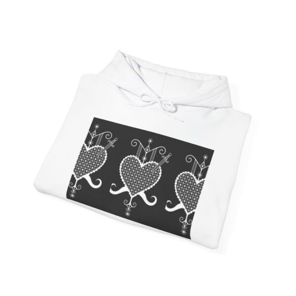 Stylish Heart Pattern Unisex Hoodie - Cozy and Trendy - Image 2