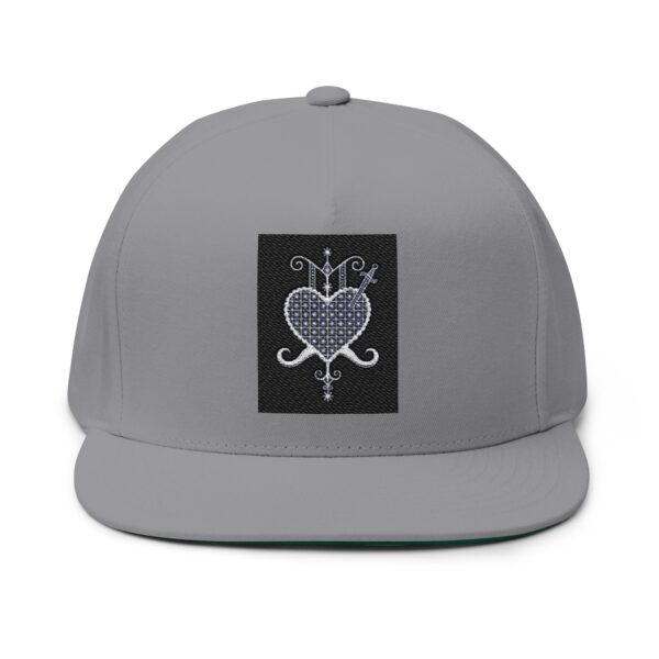 Embroidered Heart Flat Bill Cap - Stylish & Unique - Image 9