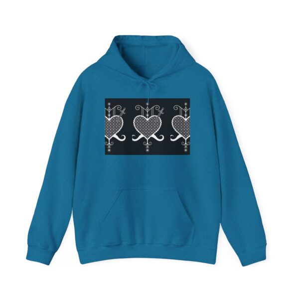 Stylish Heart Pattern Unisex Hoodie - Cozy and Trendy - Image 19
