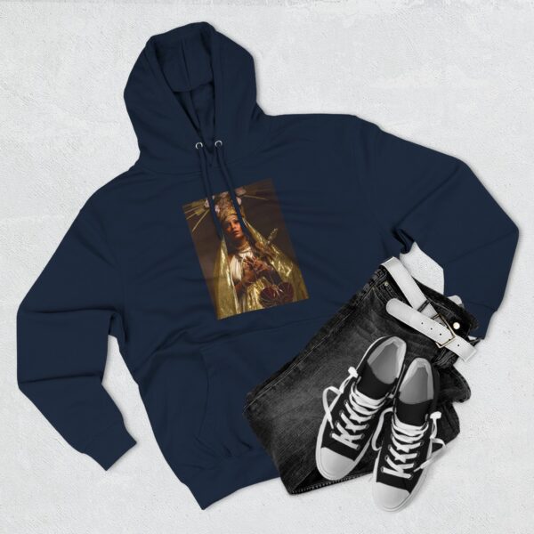 Cultural Art Fleece Hoodie with Three-Panel Design - Image 27
