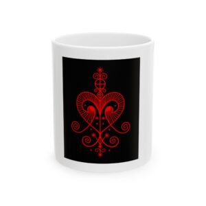 Elegant Red Heart Ceramic Mug - Perfect Gift for Romantic Occasions