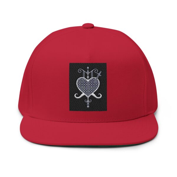 Embroidered Heart Flat Bill Cap - Stylish & Unique - Image 21