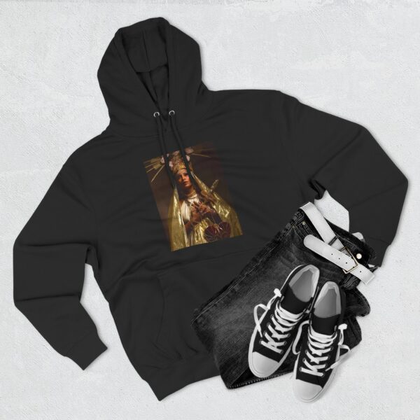 Cultural Art Fleece Hoodie with Three-Panel Design - Image 11