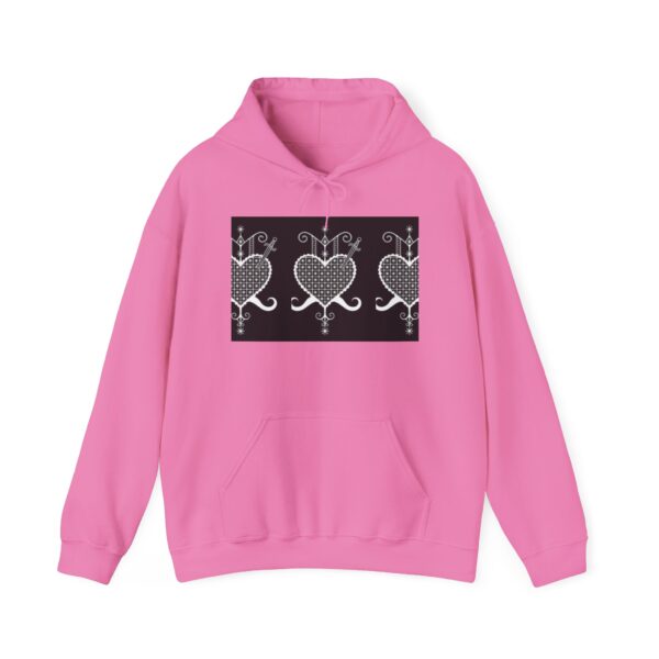 Stylish Heart Pattern Unisex Hoodie - Cozy and Trendy - Image 21