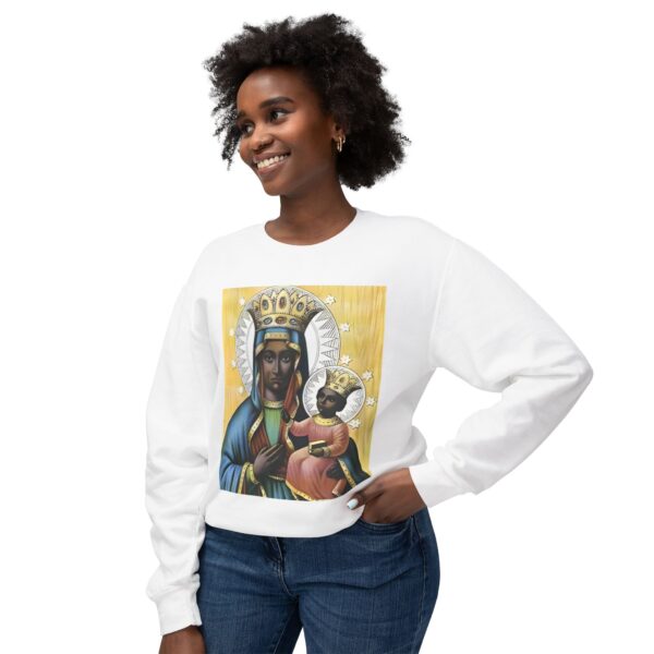 Spiritual Blessed Virgin Mary Sweatshirt | Unisex Lightweight Crewneck - Image 3