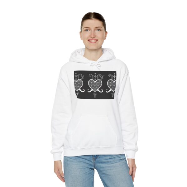 Stylish Heart Pattern Unisex Hoodie - Cozy and Trendy - Image 4