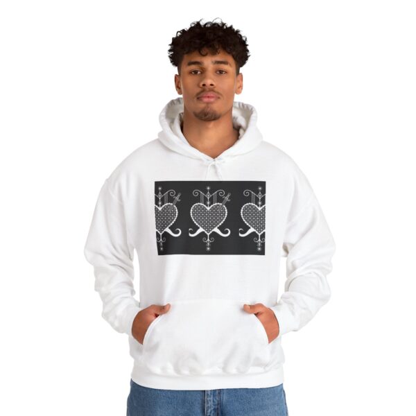 Stylish Heart Pattern Unisex Hoodie - Cozy and Trendy - Image 3