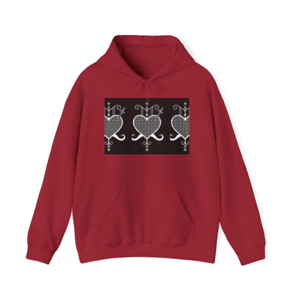 Stylish Heart Pattern Unisex Hoodie - Cozy and Trendy - Image 23