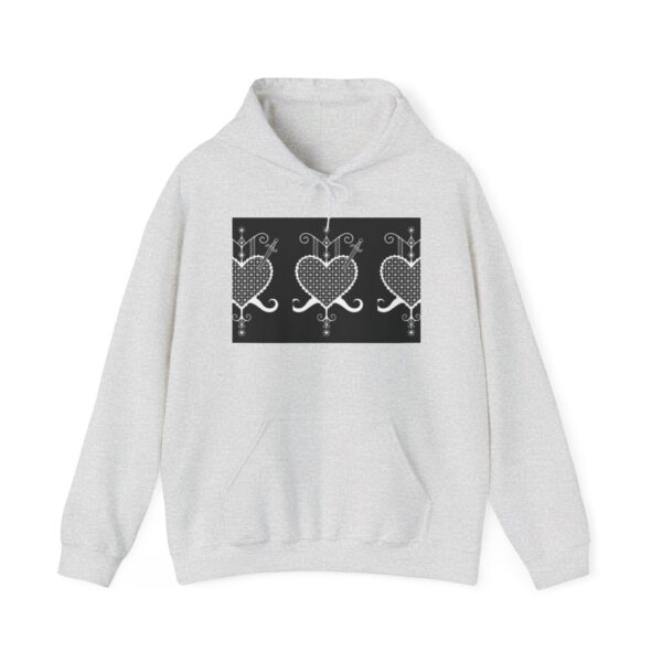 Stylish Heart Pattern Unisex Hoodie - Cozy and Trendy - Image 7