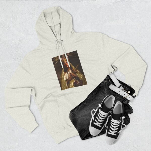 Cultural Art Fleece Hoodie with Three-Panel Design - Image 19