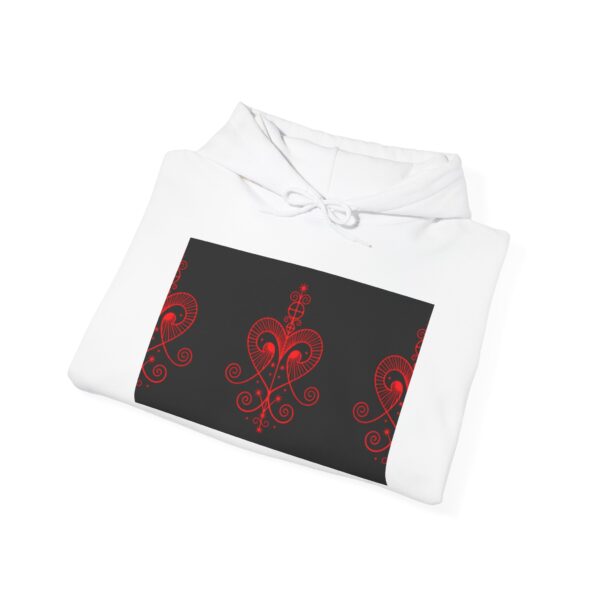 Red Heart Design Unisex Hoodie - Cozy & Stylish Sweatshirt for All Occasions - Image 2