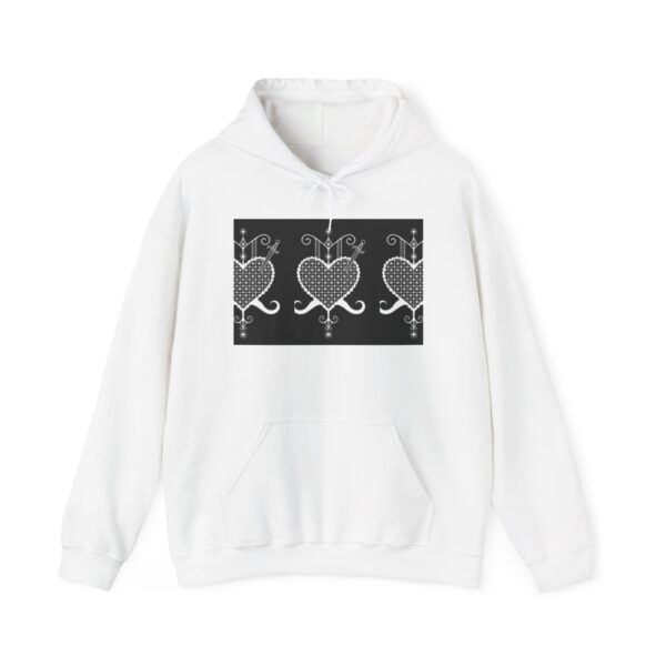 Stylish Heart Pattern Unisex Hoodie - Cozy and Trendy