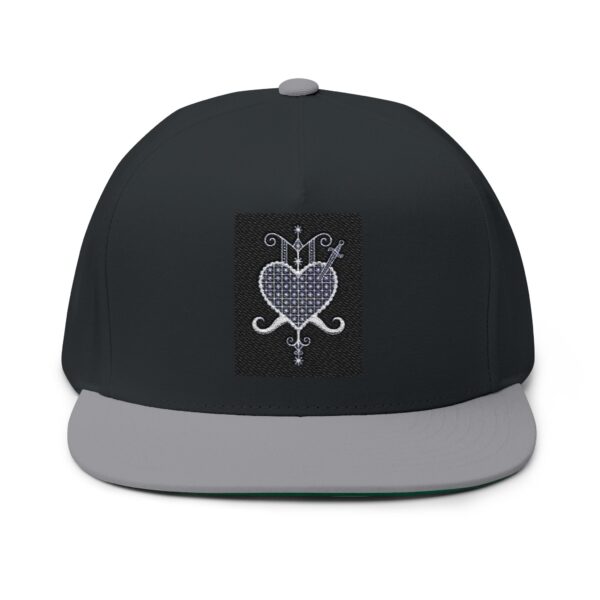 Embroidered Heart Flat Bill Cap - Stylish & Unique - Image 17