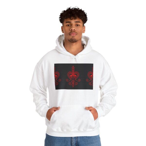Red Heart Design Unisex Hoodie - Cozy & Stylish Sweatshirt for All Occasions - Image 3