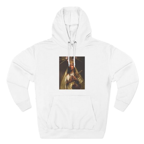 Cultural Art Fleece Hoodie with Three-Panel Design