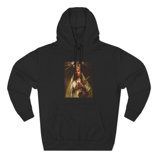 Cultural Art Fleece Hoodie with Three-Panel Design - Image 9