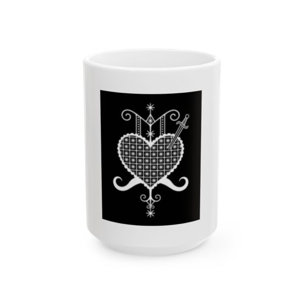 Heart and Sword Ceramic Mug - 11oz & 15oz, Unique Gift for Special Occasions - Image 4