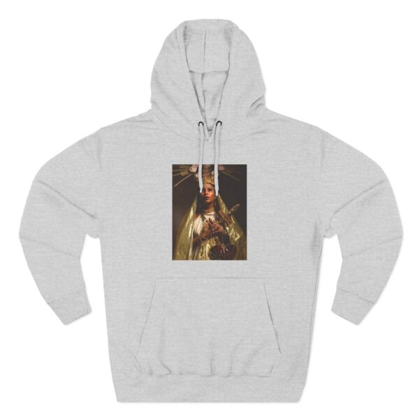 Cultural Art Fleece Hoodie with Three-Panel Design - Image 5