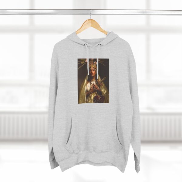 Cultural Art Fleece Hoodie with Three-Panel Design - Image 8